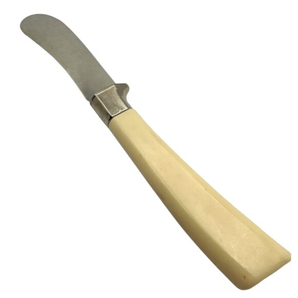 Vintage Lifetime Cutlery Cheese Knife Cream Brown Floral Replacement - Picture 4 of 5